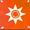 Relief-Serie 10x10 - Estrella blanca, fondo naranja