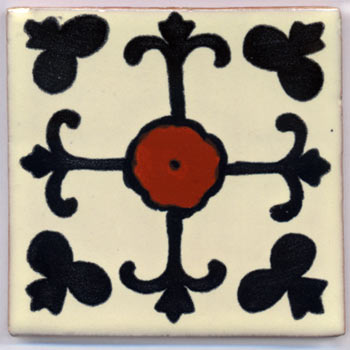 5-2-33-170 - Handbemalte Fliese 10x10 - Valencia negro
