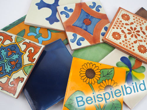 10 Fliesen  15x15 B-Ware bunt gemischt