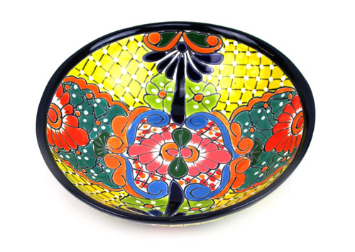 71-01-04A - Schale groß Talavera, handbemalt, gelb