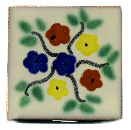 5-2-3001v - Handbemalte Fliese 5x5, Bouquet