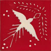 Relief-Serie 10x10 Paloma fondo rojo
