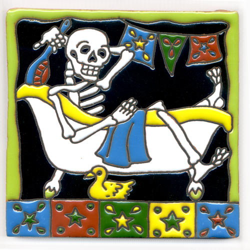 9-25-009 - Relief-Fliese 15x15 - badendes Skelett