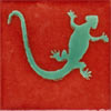 Handbemalte Fliese 5x5 - Gecko  verde-tc.
