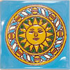 Relief-Fliese 10x10 - Sol Medallon Turqueza