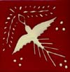 Outdoor Relief-Fliese - 10x10 - Paloma fondo rojo