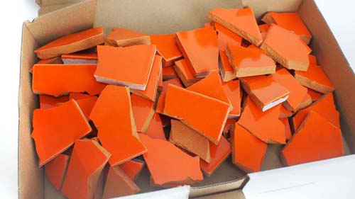 Mosaikfliesen, Bruchfliesen, 900g - pumpkin orange