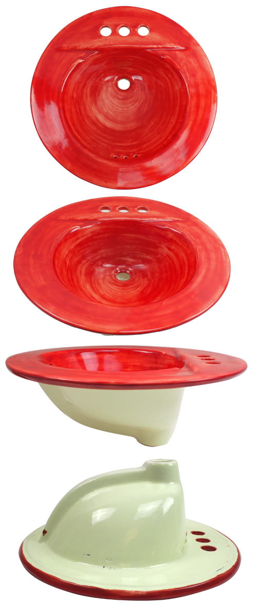 3-15-708 - Waschbecken Sombrero - rot gewaschen