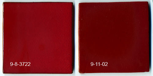 Handbemalte Fliese 10x10 - dunkelrot