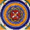 Handbemalte Fliese 5x5 - Roseton