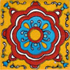 Handbemalte Fliese 5x5 - Cupula mango
