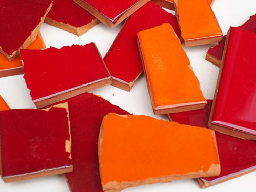 B-4K-RO -  Bruchfliesen Rot-Orangetöne 4 KG