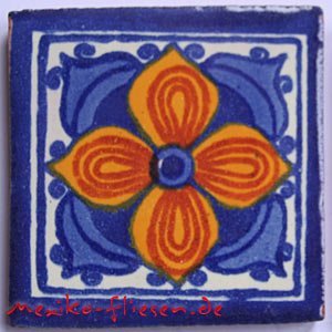 9-13-111 - Handbemalte Fliese 5x5 - Flor de caramelita