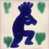 Handbemalte Fliese 5x5 - Kokopelli azul blanco
