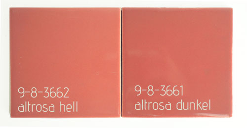 Handbemalte Fliese 10x10 - altrosa dunkel