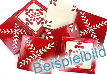 5-2-20B-10 - Relief-Fliesen Rot-Weiss - B-Ware 10 Stück