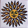 Handbemalte Fliese 5x5 - Sol fondo blanco