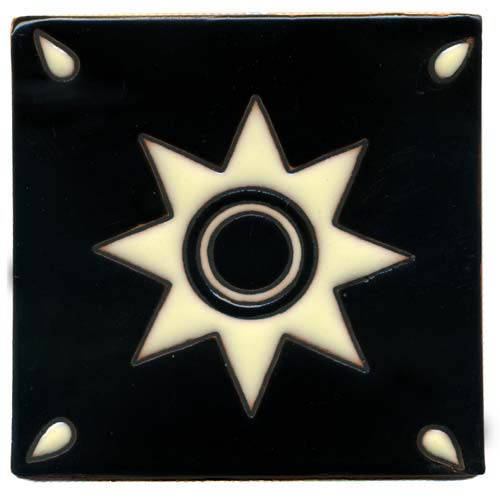 5-2-42-01 - Outdoor Relief-Fliese - 10x10 - Estrella fondo negro