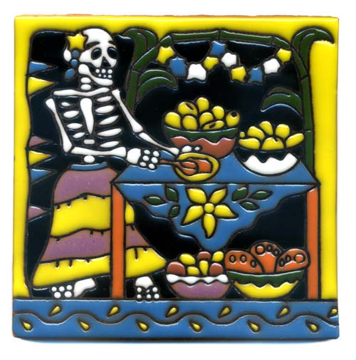 5-2-3708b - Relief-Fliese 10x10 - Köchin - B-Ware