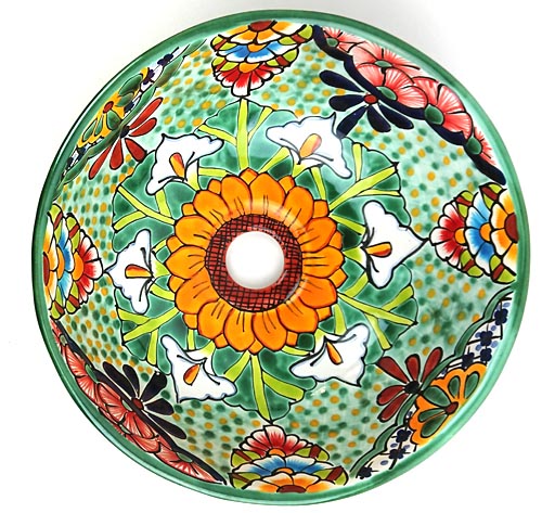 3-18-502 - Mini-Waschbecken, rund 28 cm, Flores Talavera