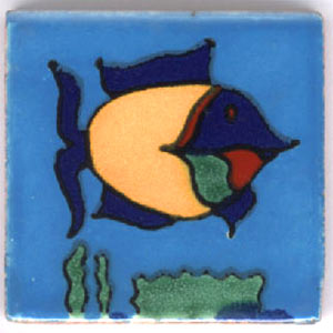 9-13-82 - Handbemalte Fliese 5x5 - Pez angel