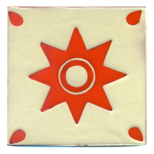 5-2-21-02 - Relief-Serie 10x10 - Estrella naranja, fondo blanco