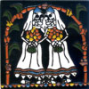 Relief-Fliese 10x10 - Hochzeit 2 Bräute, queer