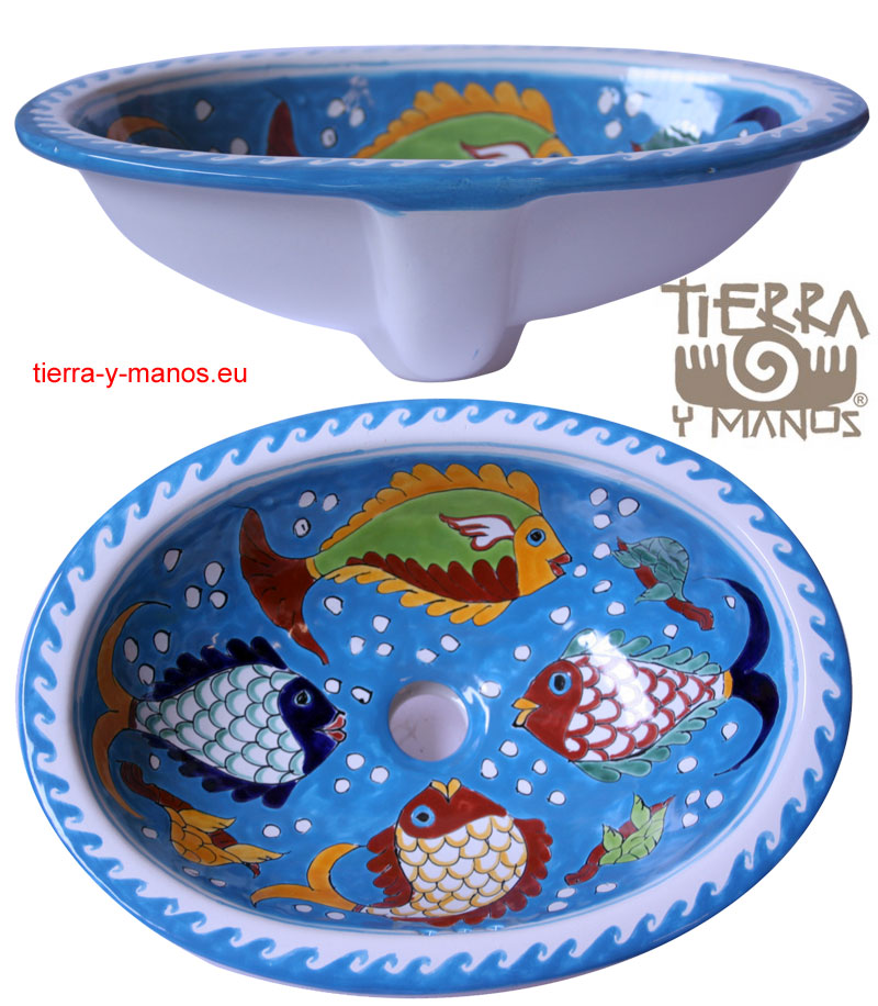 3-01-501 - Kleines Waschbecken, oval, Fische