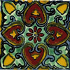 Handbemalte Fliese 5x5 - Corazones