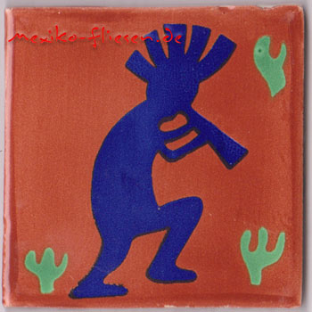 5-2-33-81 - Fliese 10x10 - Kokopelli azul tc