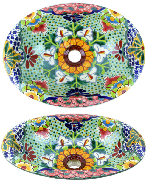 3-01-502 - Kleines Waschbecken, oval, Flores Talavera
