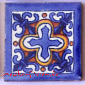 9-13-109 - Handbemalte Fliese 5x5 - Cruz