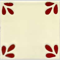 Relief-Serie 10x10 Bellis rojo