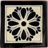 Handbemalte Fliese 10x10 - Amapola Pluma negro