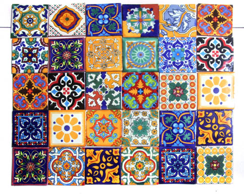 S10-30-10 - Fliesenset 30 Stück - Carnaval - bunter Motivmix 10,6x10,6cm