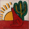 Handbemalte Fliese 5x5 - Coyote