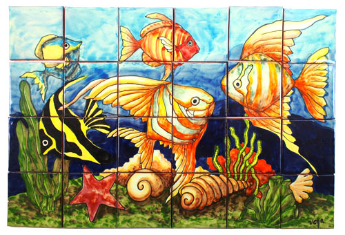 6-46-002 - Mural 4x6 - Pesces dorados