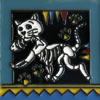 Relief-Fliese 15x15 - Skelett-Katze