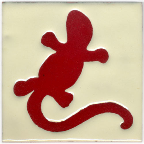 5-2-20-13 - Relief-Serie 10x10 - Gecko rojo fdo. blanco