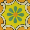 Handbemalte Fliese 10x10 - Arabesque amarilla mango