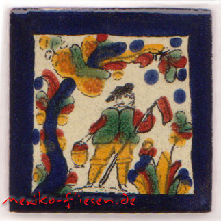 9-13-52 - Handbemalte Fliese 5x5 - Wandersmann