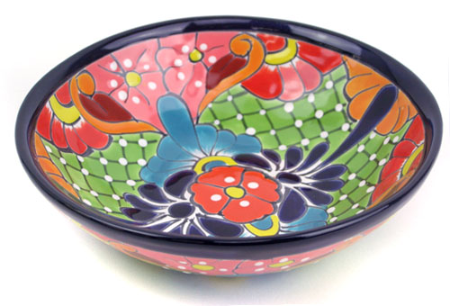 Schale groß Talavera, handbemalt, hellgrün