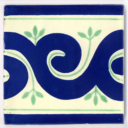 5-2-38-09 - Handbemalte Fliese 15x15 Ola Azul