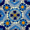 Handbemalte Fliese 5x5 - azul-amarillo