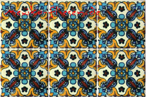 Handbemalte Fliese 5x5 - Arely blanco