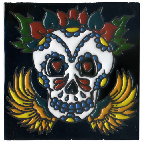 9-25-016 - Relief-Fliese 15x15 - Evil Skull