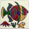 Relief-Fliese 10x10 - Pez rayado blanco