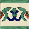 Outdoor-Fliese - 10x10 - Lilia fondo blanco, verde