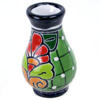 Vase mini, Talavera, handbemalt, hellgrün