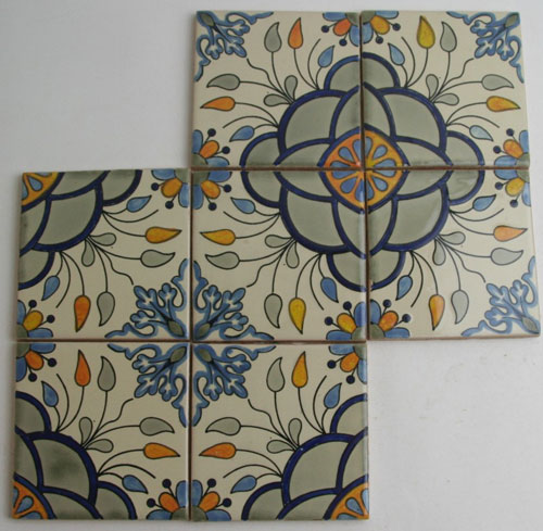 S11-04-03 - Fliesenset Cuarteto - Tres Especial - 4 Stück je 11x11cm